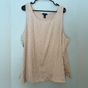 GAP Womens Tank Top Size XXL 2X Light Gray  Small Stud Details Texture